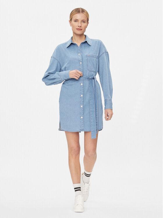 Tommy Jeans Tommy Jeans Jeans haljina DW0DW17421 Plava Regular Fit
