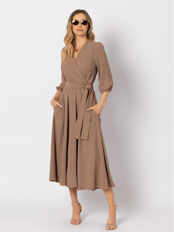 LIDIA KALITA LIDIA KALITA Sukienka koktajlowa Ophélie Brązowy Flare Fit