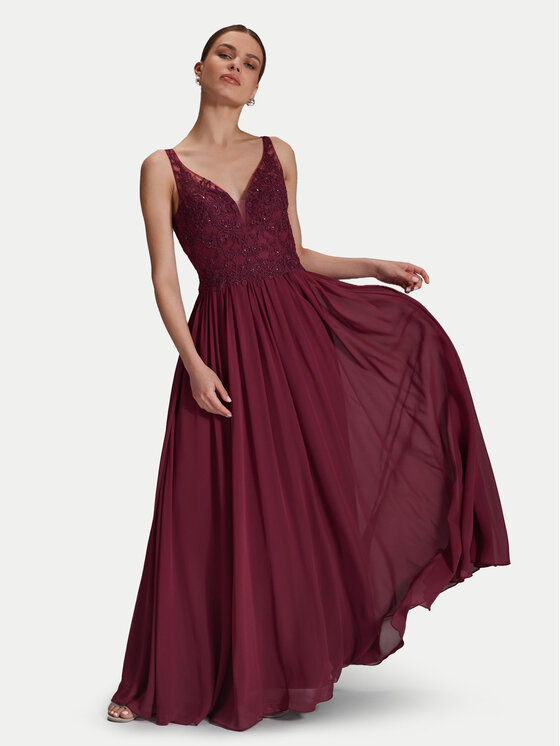 Hey Kyla Hey Kyla Abendkleid 5AI070HK Dunkelrot Regular Fit