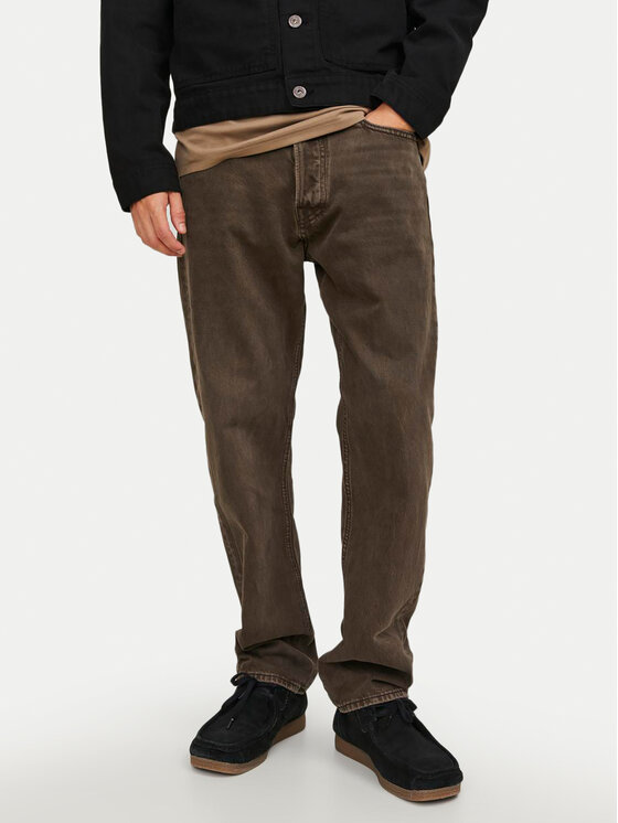 Jack&Jones Džinsi Chris 12246401 Brūns Relaxed Fit