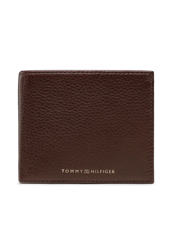 Tommy Hilfiger Голям мъжки портфейл Th Premium Cc Flap And Coin AM0AM10608 Кафяв