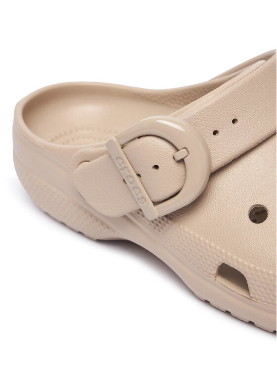 Crocs Crocs Natikači Classic Enamel Buckle Clog 213347 Bež