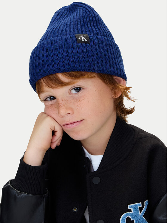 Calvin Klein Jeans Calvin Klein Jeans Czapka Monogram Rib Beanie IU0IU00440 Niebieski