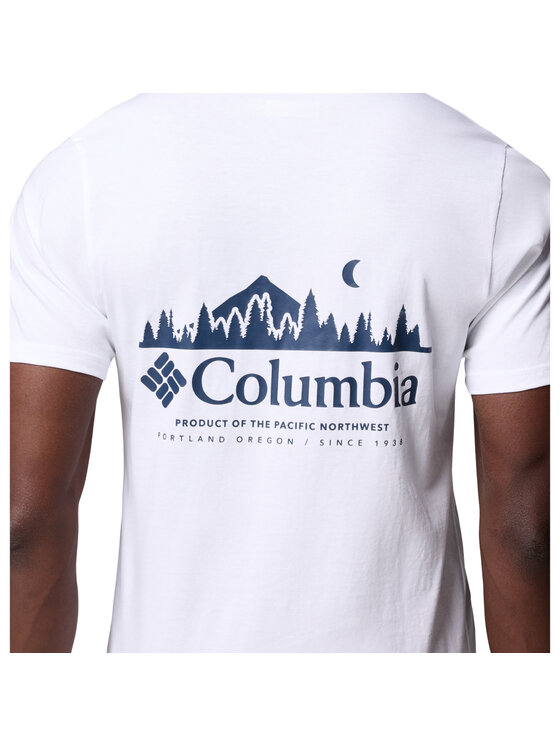 Columbia Columbia T-shirt Columbia Rapid Ridge Back Graphic Tee II Bianco Regular Fit