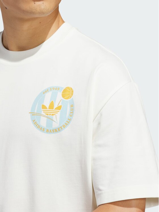 adidas adidas T-Shirt Basketball Crest Tee Biały Oversize