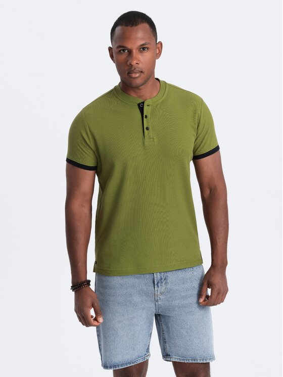 Ombre Ombre T-Shirt OM-TSCT-0156 Khaki Regular Fit