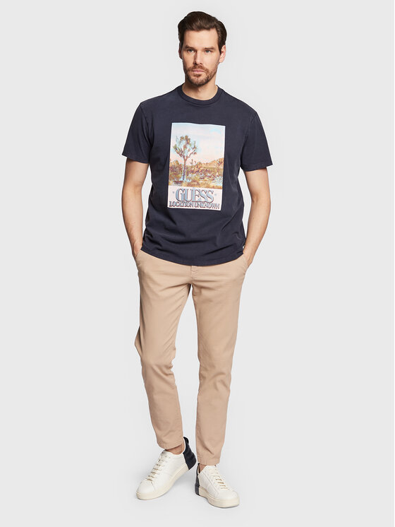 Guess Guess Póló Desert Photo M3GI74 KA260 Sötétkék Regular Fit