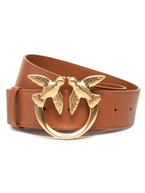 PINKO Pinko Pasek Damski Love Berry Simply Waist Belt PE 21 PLT01 1H20VX Y6XF Brązowy