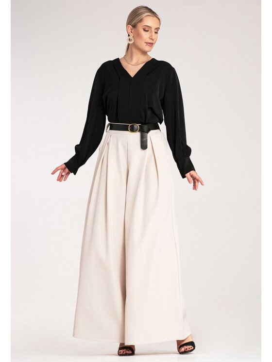 FIGL FIGL Pantaloni di tessuto M1134 Bianco Palazzo Fit