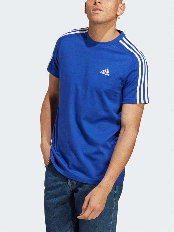 adidas adidas Футболка Essentials Single Jersey 3-Stripes T-Shirt IC9338 Голубий Regular Fit