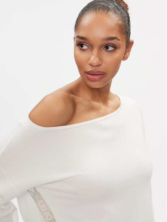 Liu Jo Sport Liu Jo Sport Sweter TA4159 MS49I Écru Cropped Fit