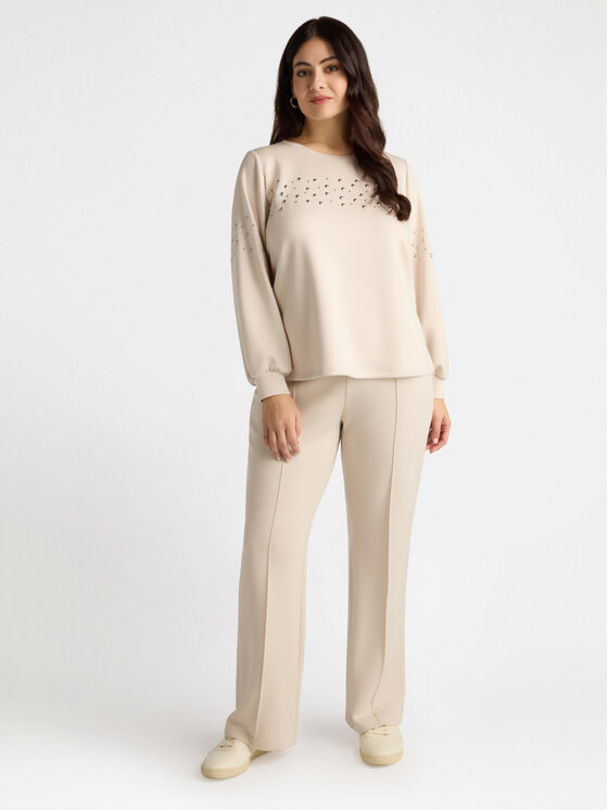 Fiorella Rubino Fiorella Rubino Spodnie materiałowe P825L002162N011 Écru Regular Fit