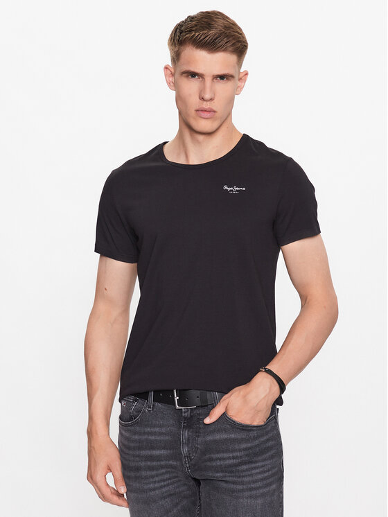 Pepe Jeans Pepe Jeans Set de tricouri﻿ Pepe Tshirt 2P PMU10976 Negru Regular Fit