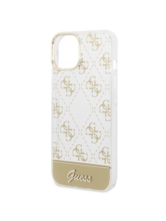 Guess Guess Etui na telefon 4G Pattern Script Złoty