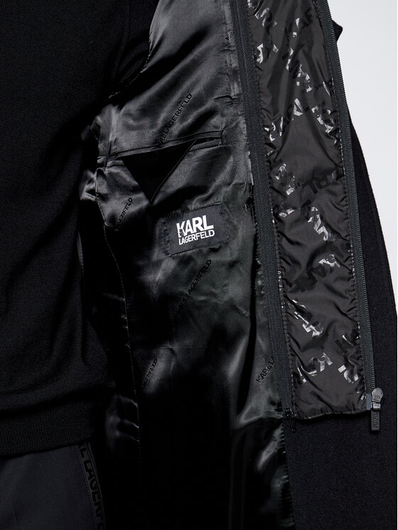 KARL LAGERFELD KARL LAGERFELD Gyapjú kabát Twister 455704 502799 Fekete Regular Fit