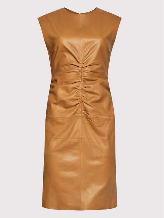 Notes Du Nord Notes Du Nord Шкіряна сукня Chia 12599 Коричневий Regular Fit