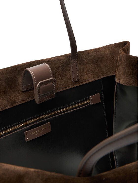 Tory Burch Tory Burch Дамска чанта Ella Suede Tote 170980 Кафяв