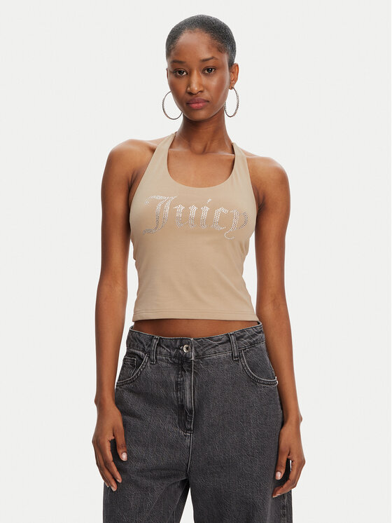 Juicy Couture Juicy Couture Top Tied JCWCT125306 Bej Slim Fit
