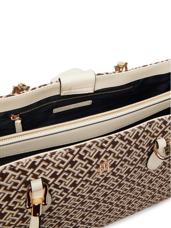 Tommy Hilfiger Tommy Hilfiger Τσάντα Th Grace Satchel Jacquard AW0AW18754 Καφέ