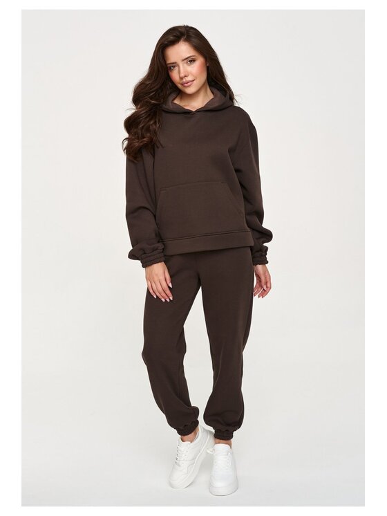 Makadamia Makadamia Dres M948 Brązowy Loose Fit