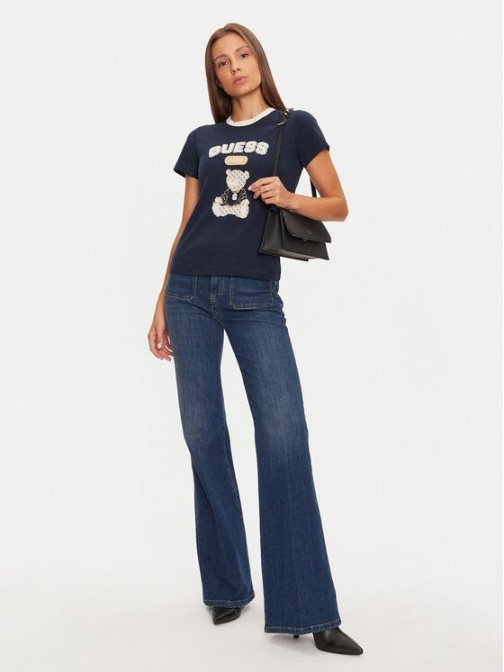 Guess Guess T-krekls V4BI10 KA260 Tumši zils Regular Fit