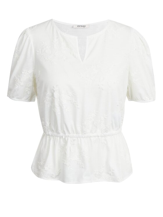 Orsay Orsay Bluzka 102093001000__S Biały Slim Fit