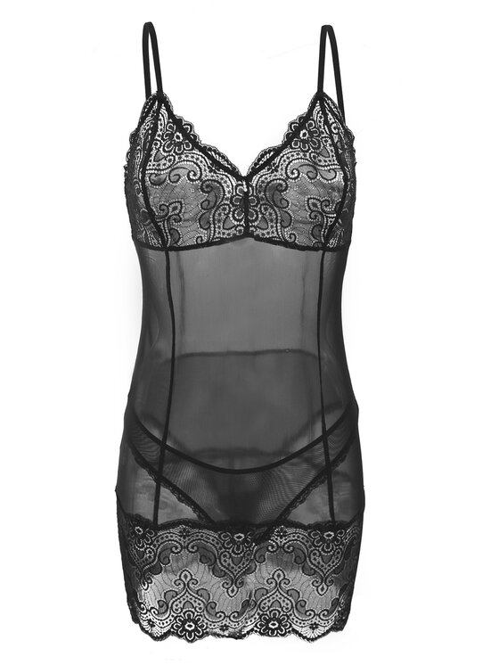 DKaren Lingerie DKaren Lingerie Komplet bielizny Idalia Czarny Classic Fit