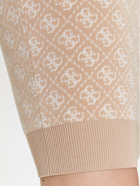 Guess Guess Úpletové šaty W3YK39 Z37K0 Béžová Slim Fit