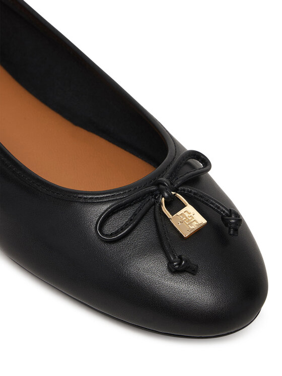 Tommy Hilfiger Tommy Hilfiger Balerina Smooth Lthr Ballet FW0FW09006 Fekete