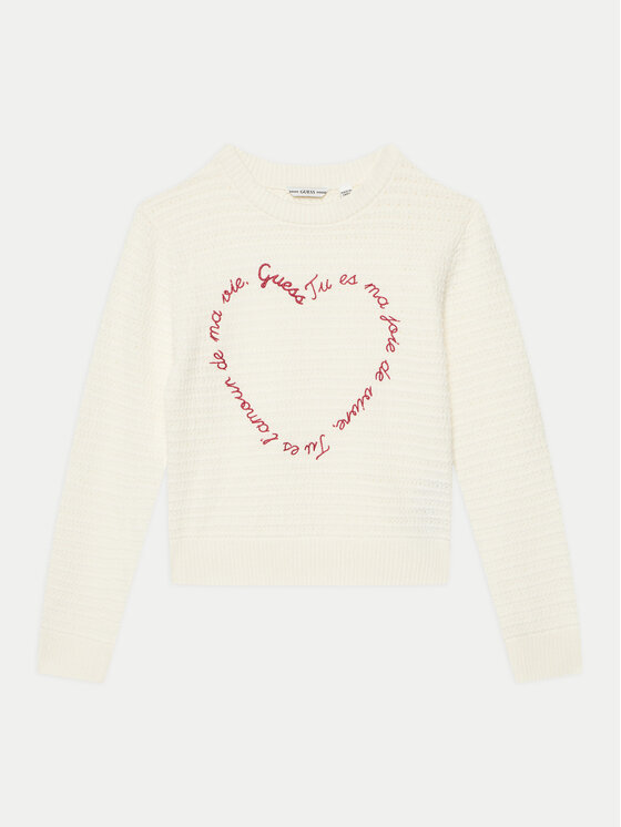 Dziewczęcy Sweter Guess, Rozmiar 12Y, Écru, J5GR00 Z3MZ0