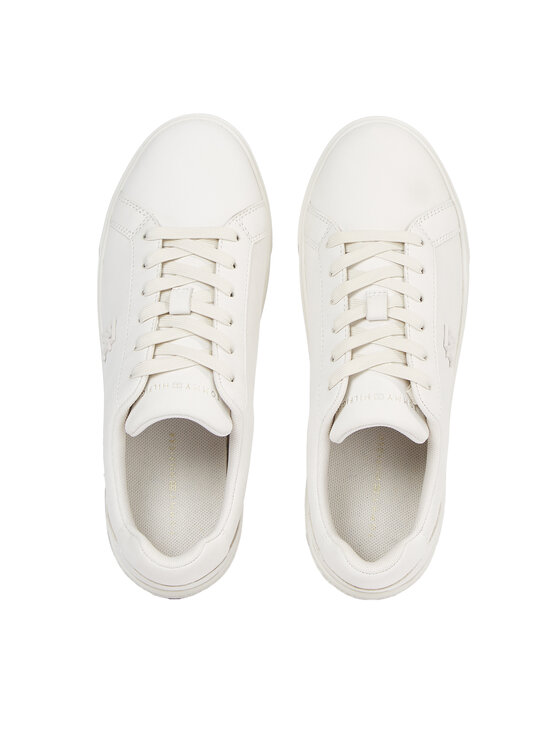 Tommy Hilfiger Tommy Hilfiger Sneakersy Platform Court Sneaker Nubuck FW0FW07912 Écru