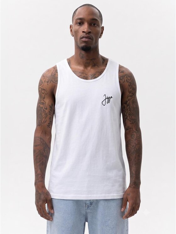 Jigga Wear Jigga Wear Tank top SPORT, NA SIŁOWNIE 132388 Biały Regular Fit