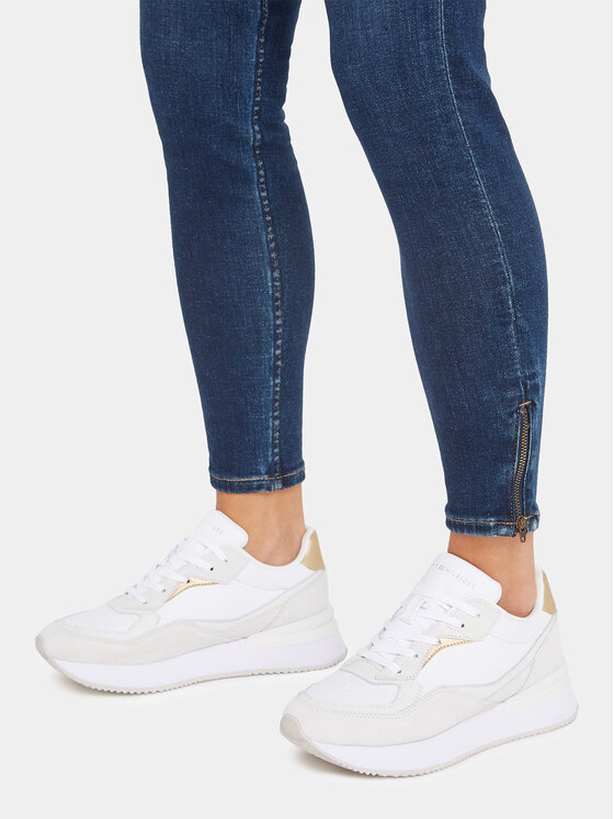 Tommy Hilfiger Tommy Hilfiger Sneakersy Lux Monogram Runner FW0FW07816 Biela