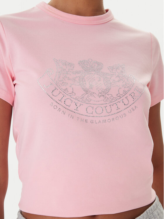Juicy Couture Juicy Couture Póló JCGTK225015 Rózsaszín Slim Fit