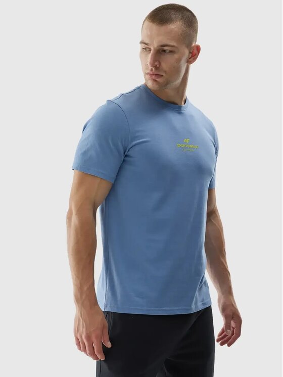 4F 4F T-Shirt 4FWAW24TTSHM1585-32S Niebieski Standard Fit