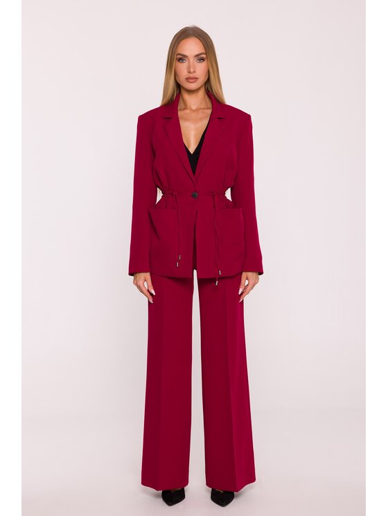 Made of Emotion Made of Emotion Marynarka M873 Bordowy Modern Slim Fit