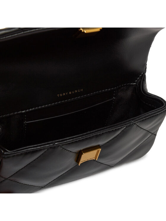 Tory Burch Tory Burch Ročna torba Mini Kira Diamond Quilt Flap Bag 154710 Črna