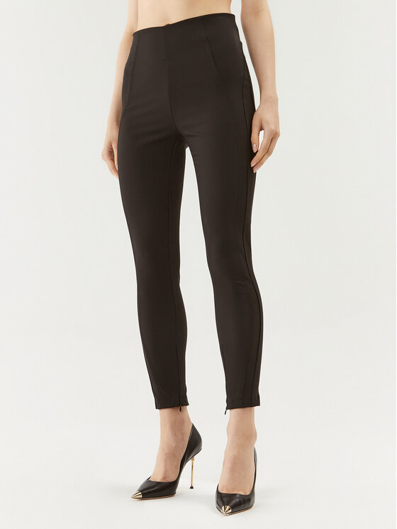 Rinascimento Rinascimento Medžiaginės kelnės CFC0116017003 Juoda Slim Fit