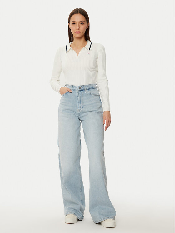 Tommy Jeans Tommy Jeans Megztinis DW0DW19887 Écru Slim Fit