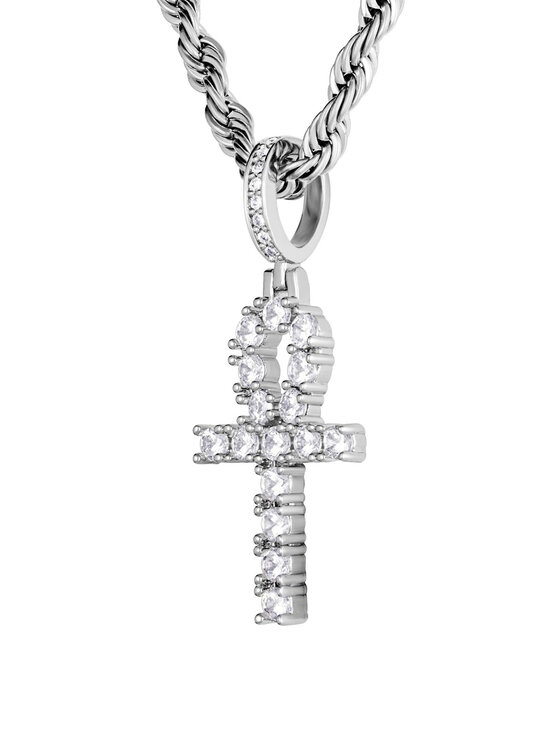 ICED STUFF ICED STUFF Obesek Micro Ankh Belo zlato