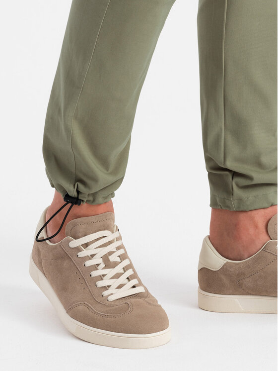 Ombre Ombre Spodnie cargo OM-PACG-0196 Khaki Regular Fit