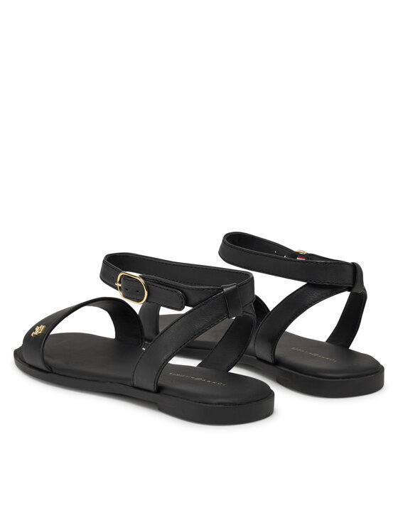 Tommy Hilfiger Tommy Hilfiger Sandali Ankle Strap Leather Sandal FW0FW08422 Črna