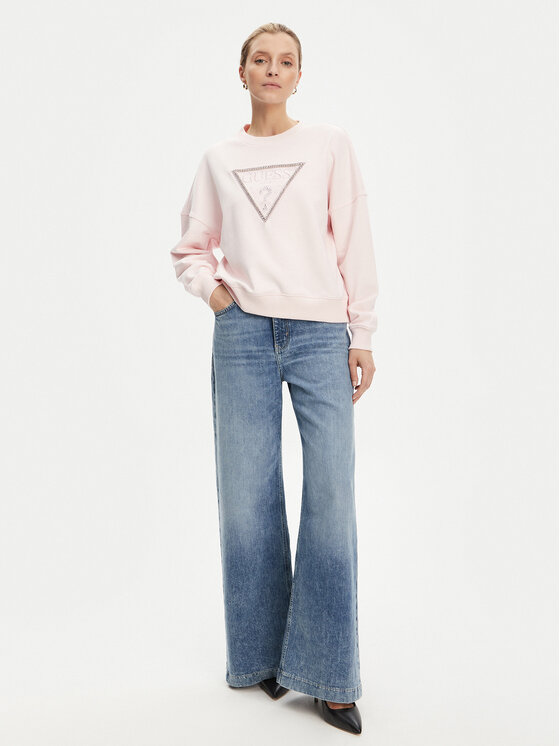 Guess Guess Μπλούζα W5YQ04 KC8I0 Ροζ Regular Fit