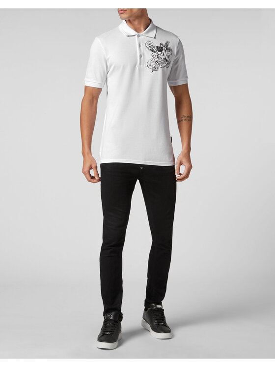 PHILIPP PLEIN PHILIPP PLEIN Polokošeľa 839 Biela Slim Fit