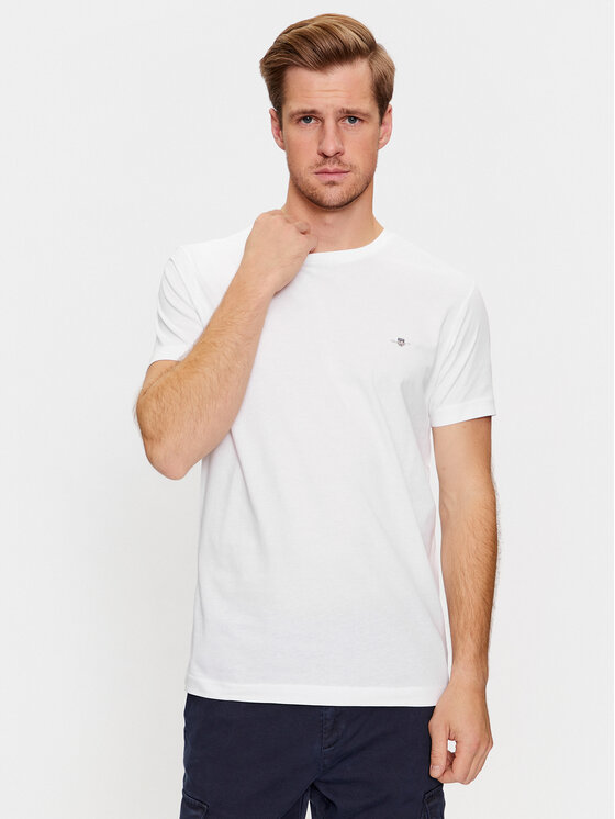 Gant Gant T-Shirt Slim Shield Ss 2003185 Biały Slim Fit