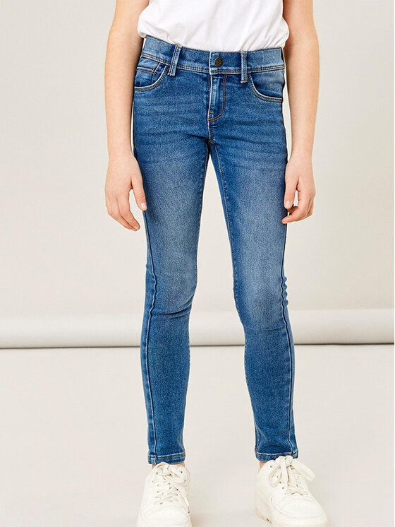 NAME IT Džínsy 13210232 Modrá Skinny Fit