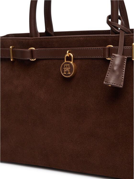 Tommy Hilfiger Tommy Hilfiger Borsetta American Icon Tote Suede AW0AW19216 Marrone