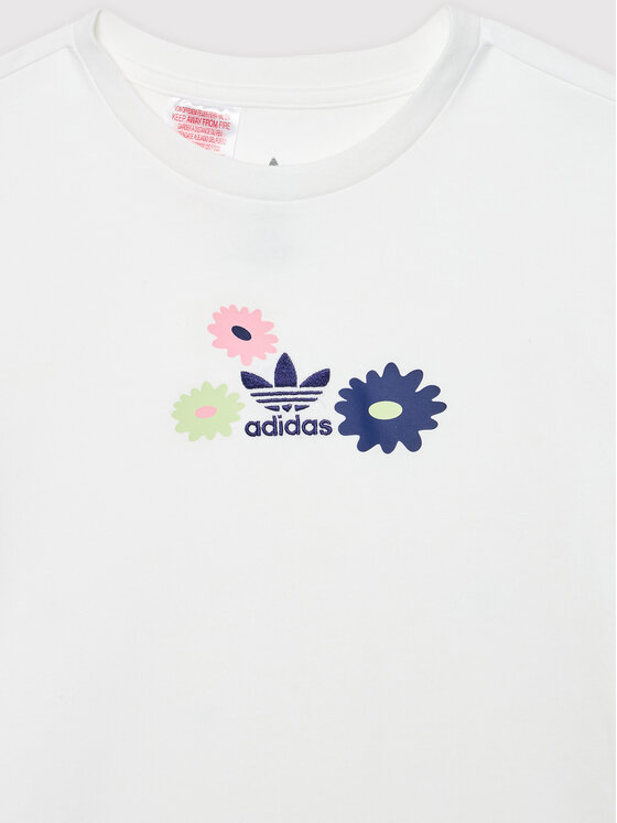 T-shirt Flower Print HF7467 Bianco Regular Fit