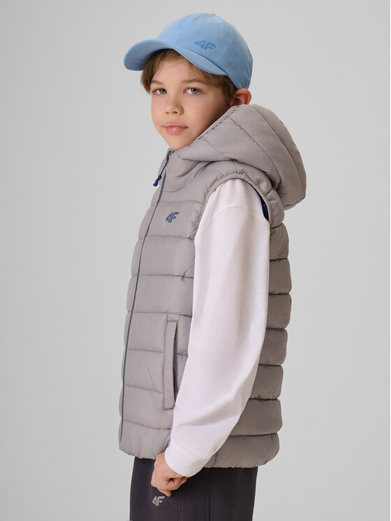 4F 4F Kamizelka OUTERWEAR Szary Regular Fit