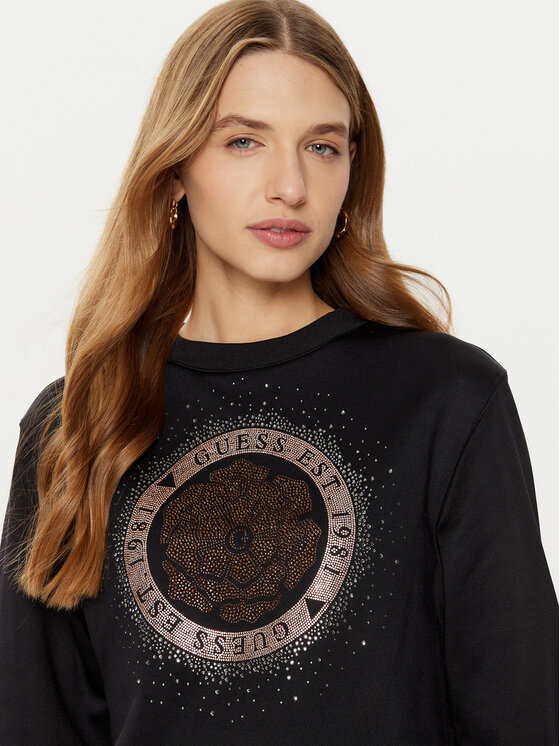 Guess Guess Світшот W5RQ05 K7EX1 Чорний Regular Fit